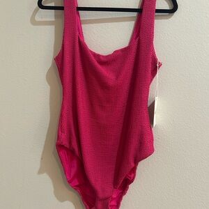Show Me Your MuMu Pink Textured One Piece Swimsuit